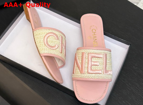 Chanel Embroidered Mule in Pink Replica