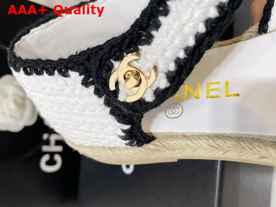 Chanel Espadrilles Braided Knit White and Black Ref G38736 Replica