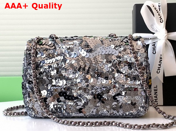 Chanel Flap Bag Gun Sequins Gun Metal AS4561 Replica