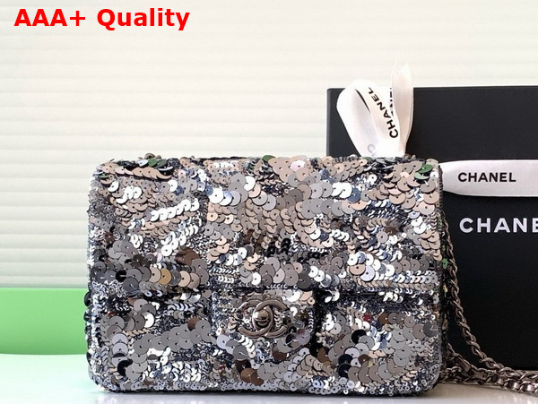 Chanel Flap Bag Gun Sequins Gun Metal AS4561 Replica