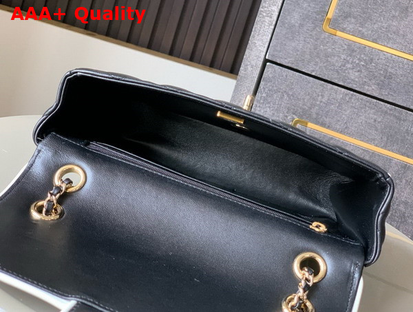 Chanel Flap Bag Lambskin and Gold Tone Metal Black and White AS5150 Replica