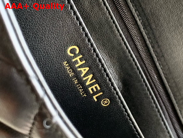Chanel Flap Bag Lambskin and Gold Tone Metal Black and White AS5150 Replica