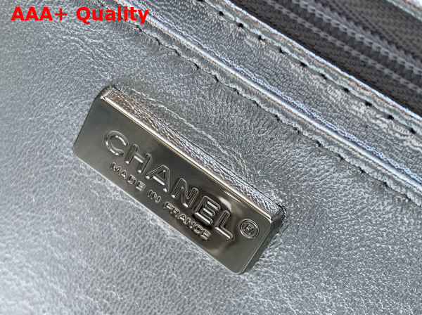Chanel Flap Bag Silver Sequins and Silver Tone Metal AS4561 Replica