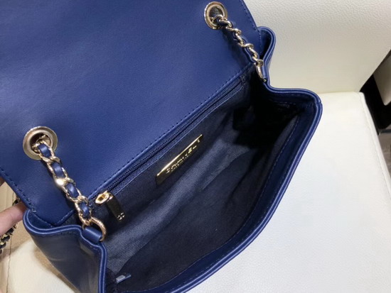 Chanel Flap Bag in Blue Lambskin AS0321