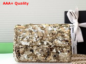 Chanel Flap Bag in Gold Sequins and Gold Tone Metal AS4561 Replica