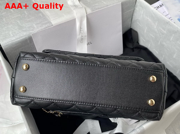 Chanel Flap Bag with Top Handle Grained Calfskin Black Replica
