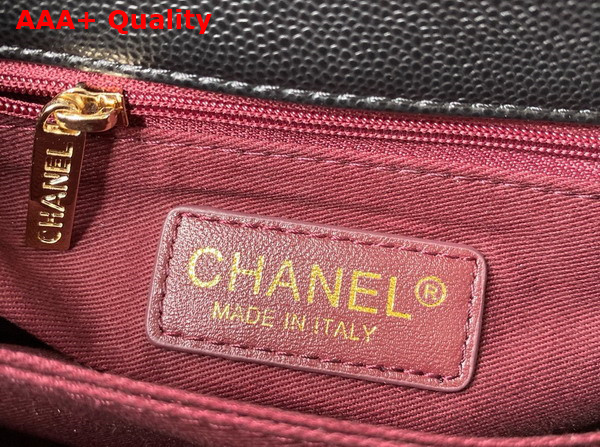 Chanel Flap Bag with Top Handle Grained Calfskin Black Replica