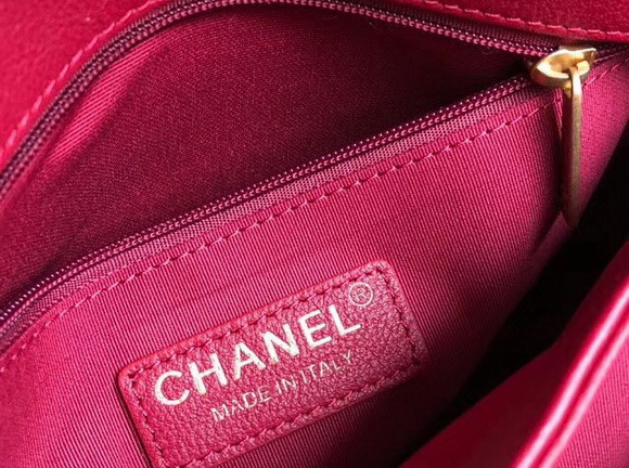 Chanel Flap Bag with Top Handle Grained Calfskin Elaphe and Gold Tone Metal Red and Black