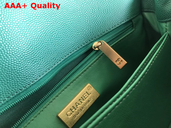 Chanel Flap Bag with Top Handle Green Grained Calfskin Gold Tone Metal Replica