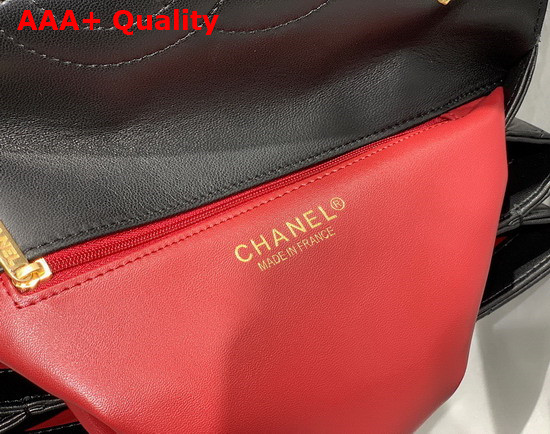 Chanel Flap Bag with Top Handle Lambskin Black with Gold Tone Metal Ref A92236 Replica