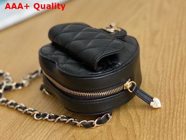 Chanel Heart Belt Bag in Black Lambskin Replica