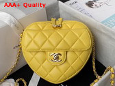 Chanel Heart Clutch with Chain Yellow Lambskin Gold Tone Metal Ref AP2784 Replica