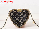Chanel Heart Shape Clutch with Chain Gold Metal and Black Lambskin Replica