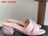 Chanel Heeled Mules in Light Pink Lambskin G46480 Replica