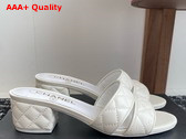 Chanel Heeled Mules in White Lambskin G46480 Replica