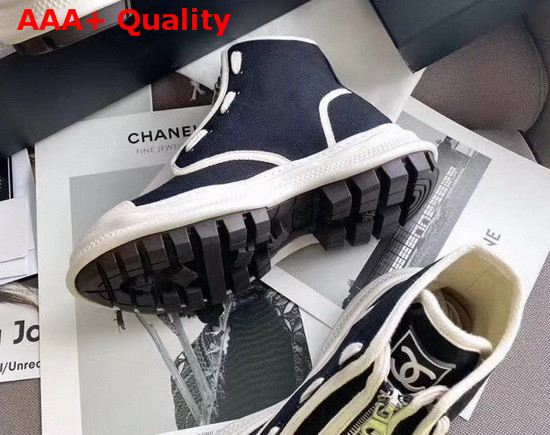 Chanel High Top Sneaker in Black Canvas Replica