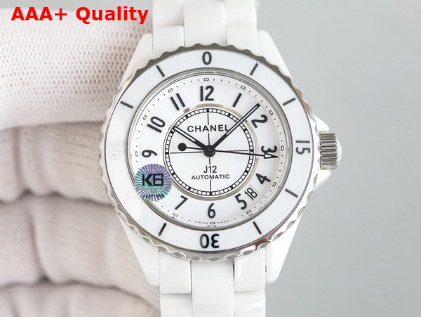 Chanel J12 Watch Caliber 12 1 38mm White Highly Resistant Ceramic and Steel H5700 Replica