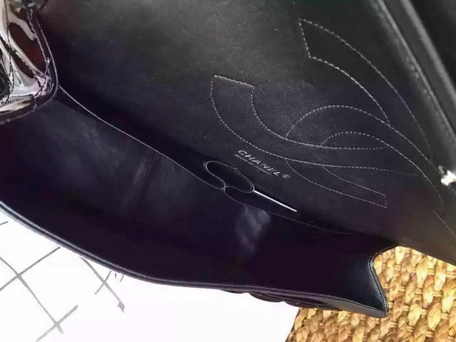 Chanel Jumbo Flap Bag Black Patent Leather for Sale