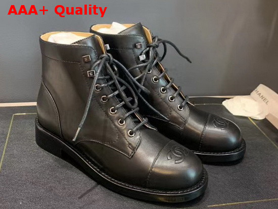 Chanel Lace Ups Black Calfskin G34954 Replica