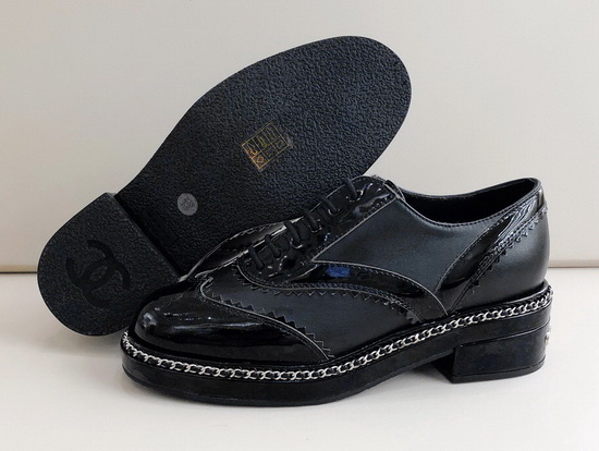 Chanel Lace Ups Black Calfskin and Patent Leather Replica