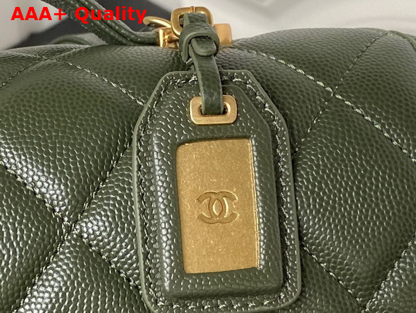 Chanel Large Backpack in Dark Green Grained Calfskin Gold Tone Metal As3662 Replica