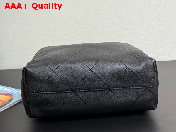 Chanel Large Hobo Bag Shiny Lambskin Gold Tone Metal Black AS5410 Replica
