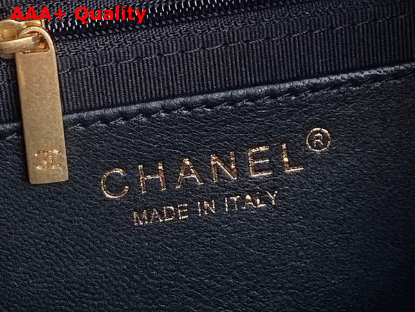 Chanel Large Hobo Bag in Black Shiny Lambskin Gold Tone Metal AS5339 Replica
