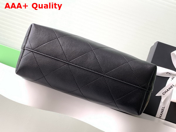 Chanel Large Hobo Bag in Black Shiny Lambskin Gold Tone Metal AS5410 Replica