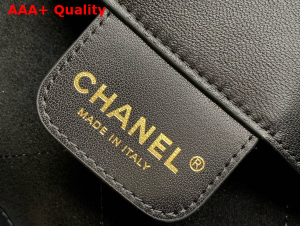 Chanel Large Hobo Bag in Black Shiny Lambskin Gold Tone Metal AS5410 Replica