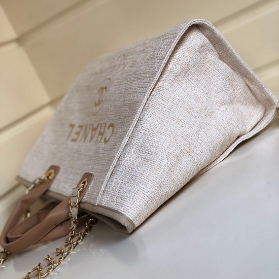 Chanel Large Shopping Bag Beige Cotton A93786
