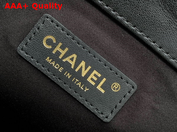 Chanel Large Shopping Bag Calfskin Gold Tone Metal Black AS5466 Replica