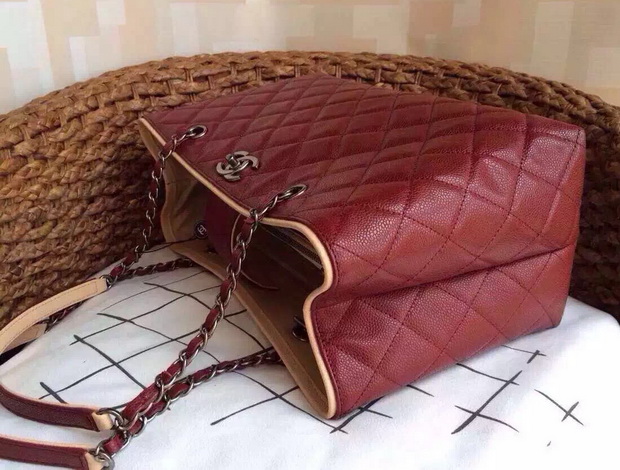 Chanel Large Shopping Tote in Red Caviar Leather for Sale