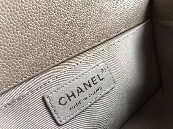 Chanel Le Boy Grey Caviar Antique Silver Hardwares for Sale