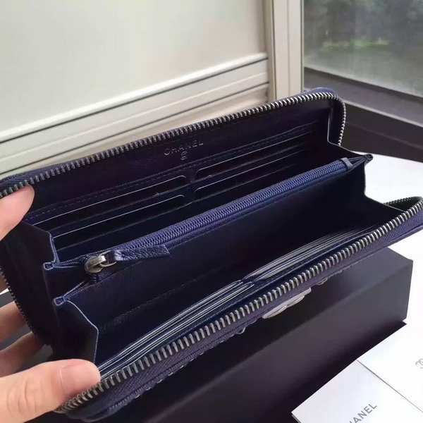 Chanel Le Boy Long Wallet Navy Calfskin for Sale