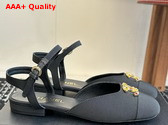 Chanel Mary Jane Pump in Black Cotton Replica