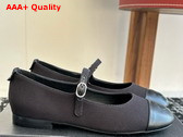 Chanel Mary Janes Black Cotton and Lambskin G46379 Replica
