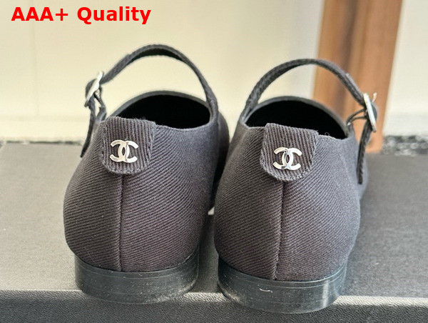 Chanel Mary Janes Black Cotton and Lambskin G46379 Replica
