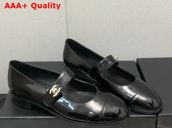 Chanel Mary Janes Calfskin and Patent Calfskin Black Ref G45280 Replica