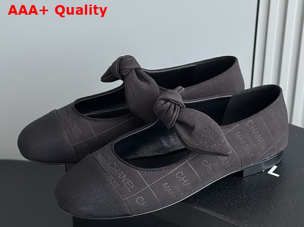 Chanel Mary Janes Cotton Silk Grosgrain Black G46149 Replica