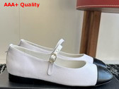 Chanel Mary Janes Cotton and Lambskin White and Black G46379 Replica