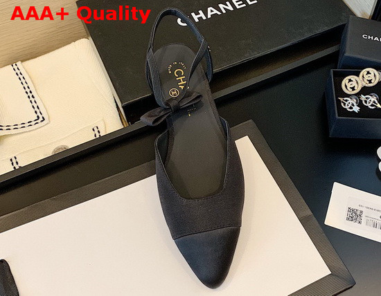 Chanel Mary Janes Grosgrain and Satin Black G36361 Replica