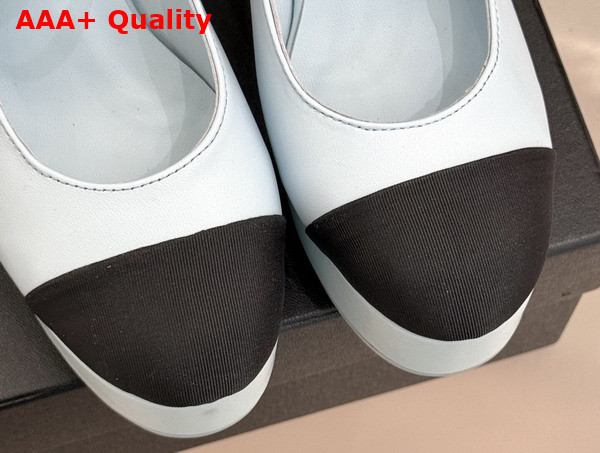 Chanel Mary Janes Lambskin and Grosgrain Light Blue and Black G46433 Replica
