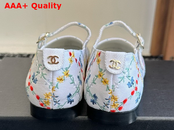 Chanel Mary Janes Multicolor Embroidered Cotton G46379 Replica