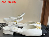 Chanel Mary Janes Pump Lambskin and Grosgrain White and Black Replica