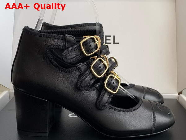Chanel Mary Janes Pump in Black Lambskin G46477 Replica