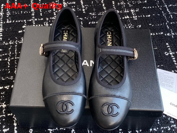 Chanel Mary Janes in Black Lambskin G46467 Replica