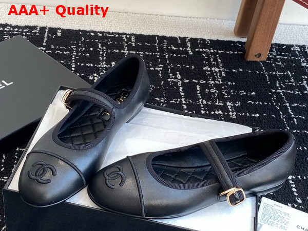 Chanel Mary Janes in Black Lambskin G46467 Replica