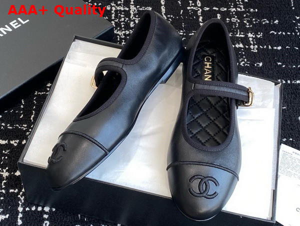 Chanel Mary Janes in Black Lambskin G46467 Replica