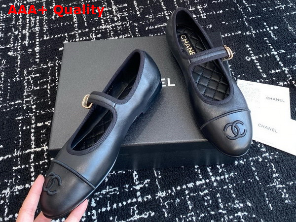 Chanel Mary Janes in Black Lambskin G46467 Replica