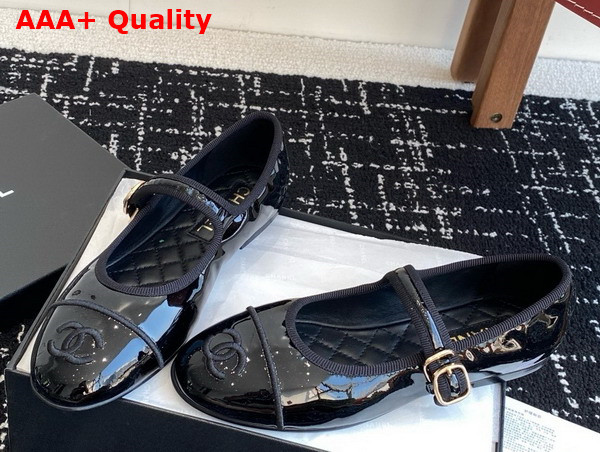 Chanel Mary Janes in Black Patent Calfskin G46467 Replica
